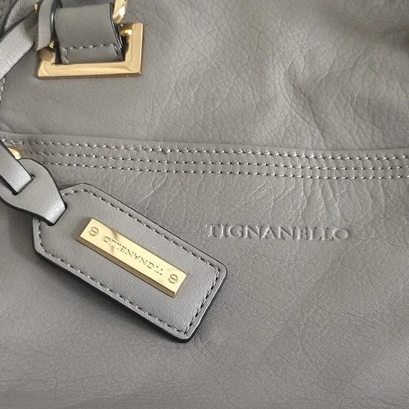Tignanello Pretty Pockets Grey Leather Shoulder Bag - Picture 9 of 10